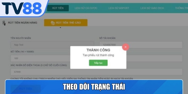 Hội viên có thể dễ dõi trạng thái giao dịch trong mục lịch sử